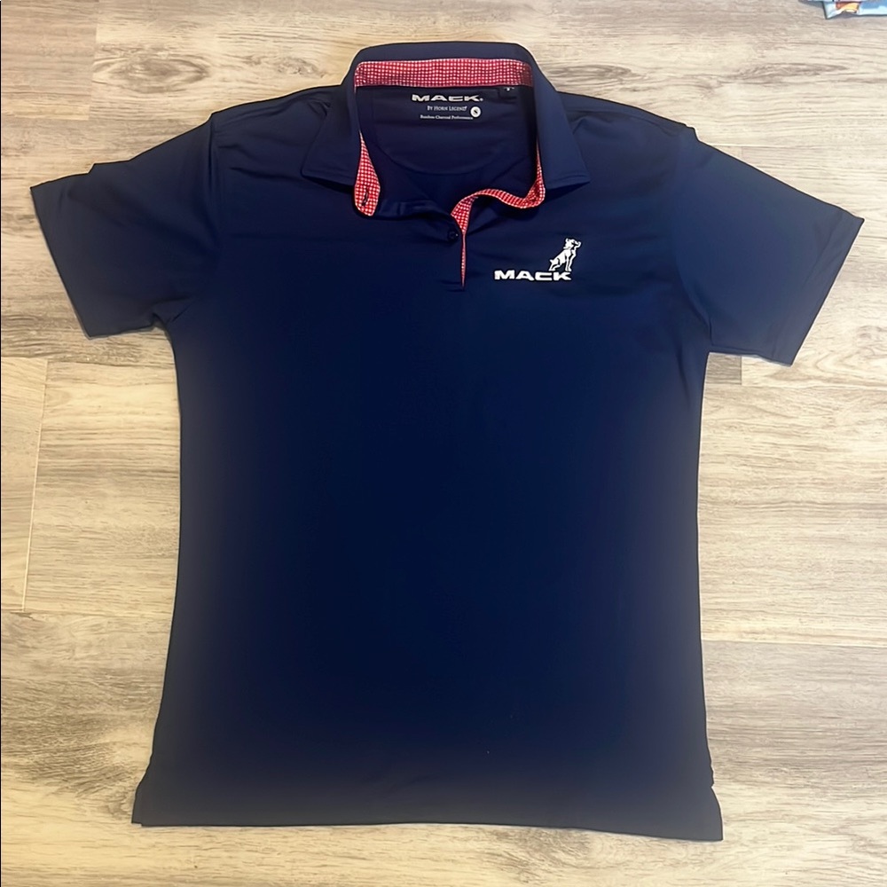 Mack By Horn Legend Bamboo Charcoal Performance Navy Blue Polo Shirt Small